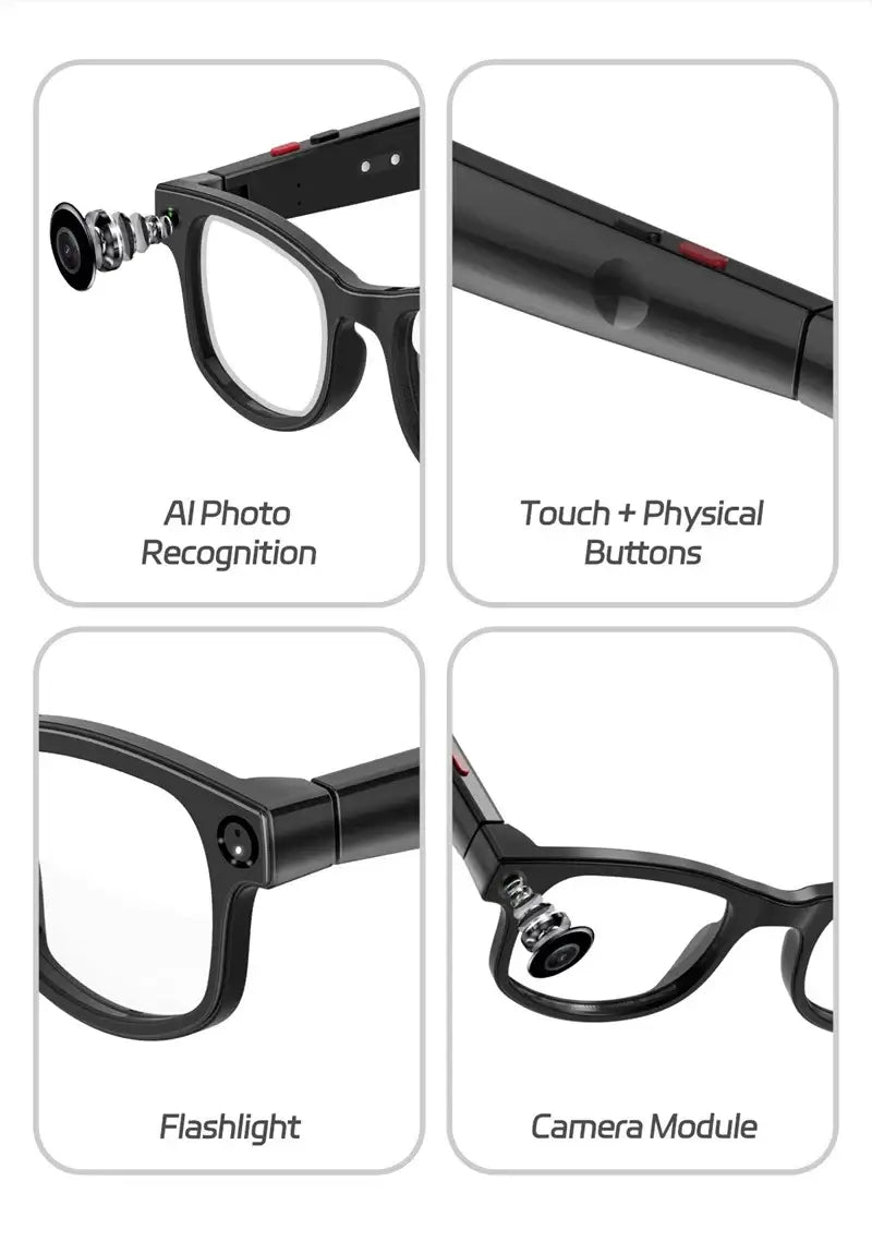 Smart glasses with voice assistant side view