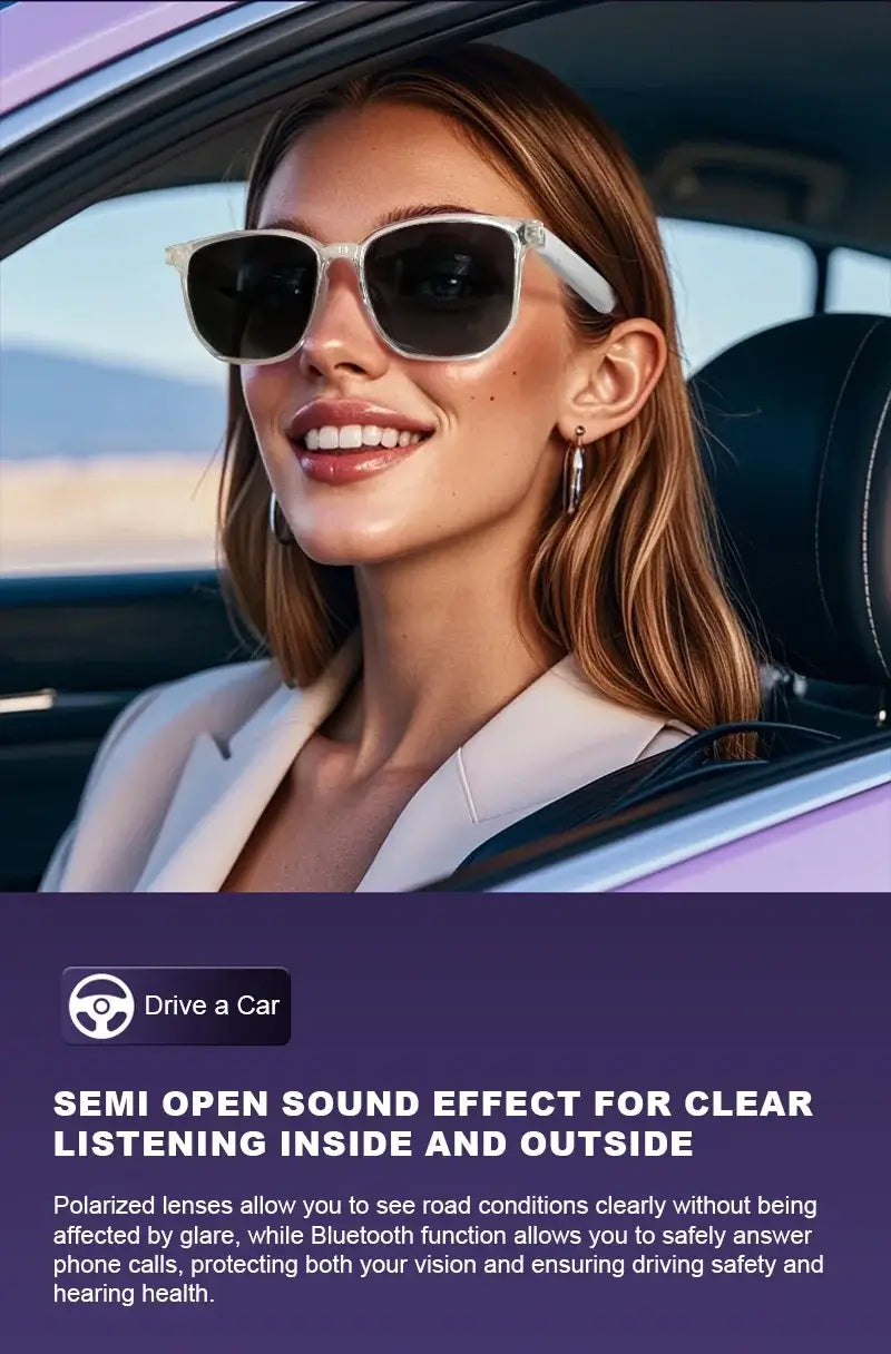 Glintwaveglass Smart Glasses with Bluetooth Audio