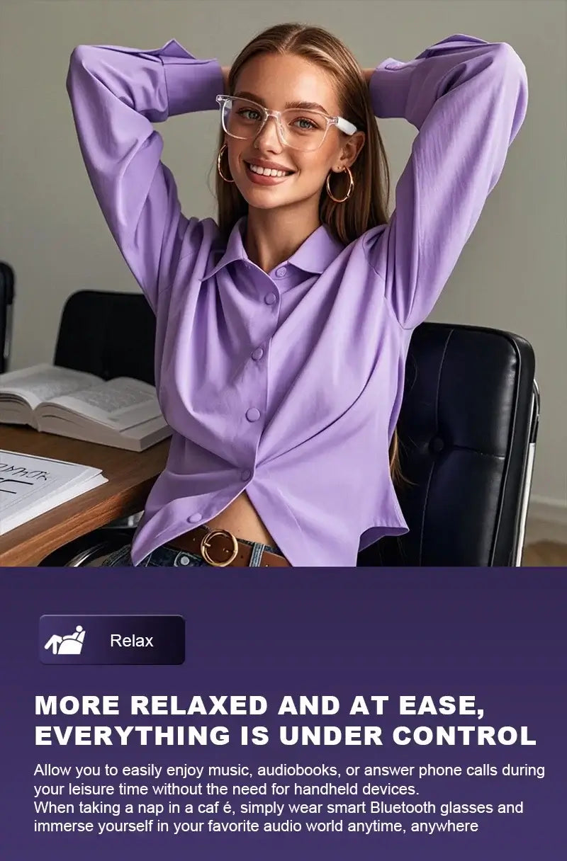 Glintwaveglass Smart Glasses with Bluetooth Audio