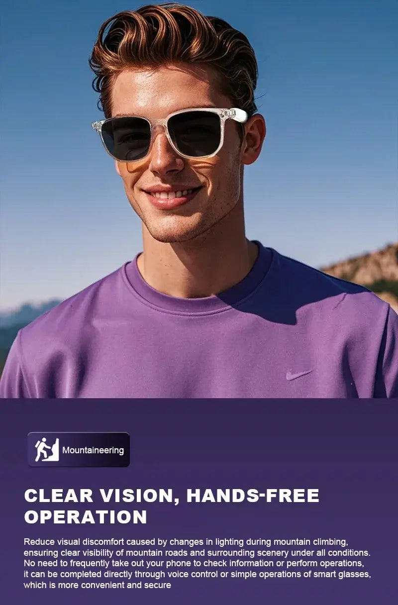 Glintwaveglass Smart Glasses with Bluetooth Audio